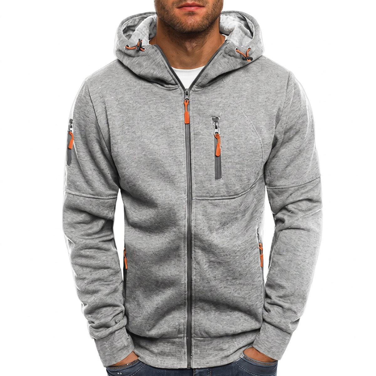 Friedrich - Heren Hoodie met Rits en Meerdere Zakken