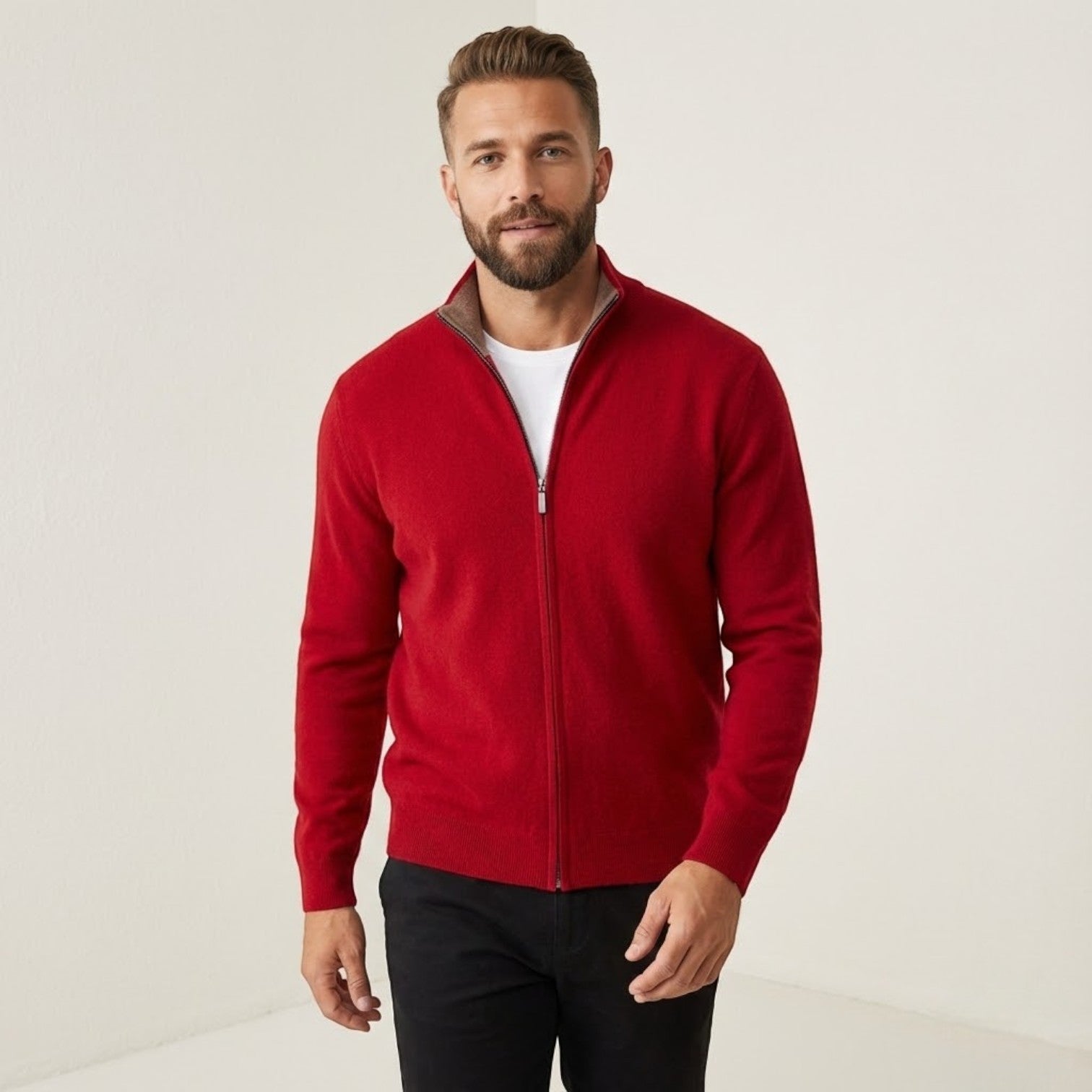 Elias – Herren Baumwolle Strickjacke - Strickjacken - Temala