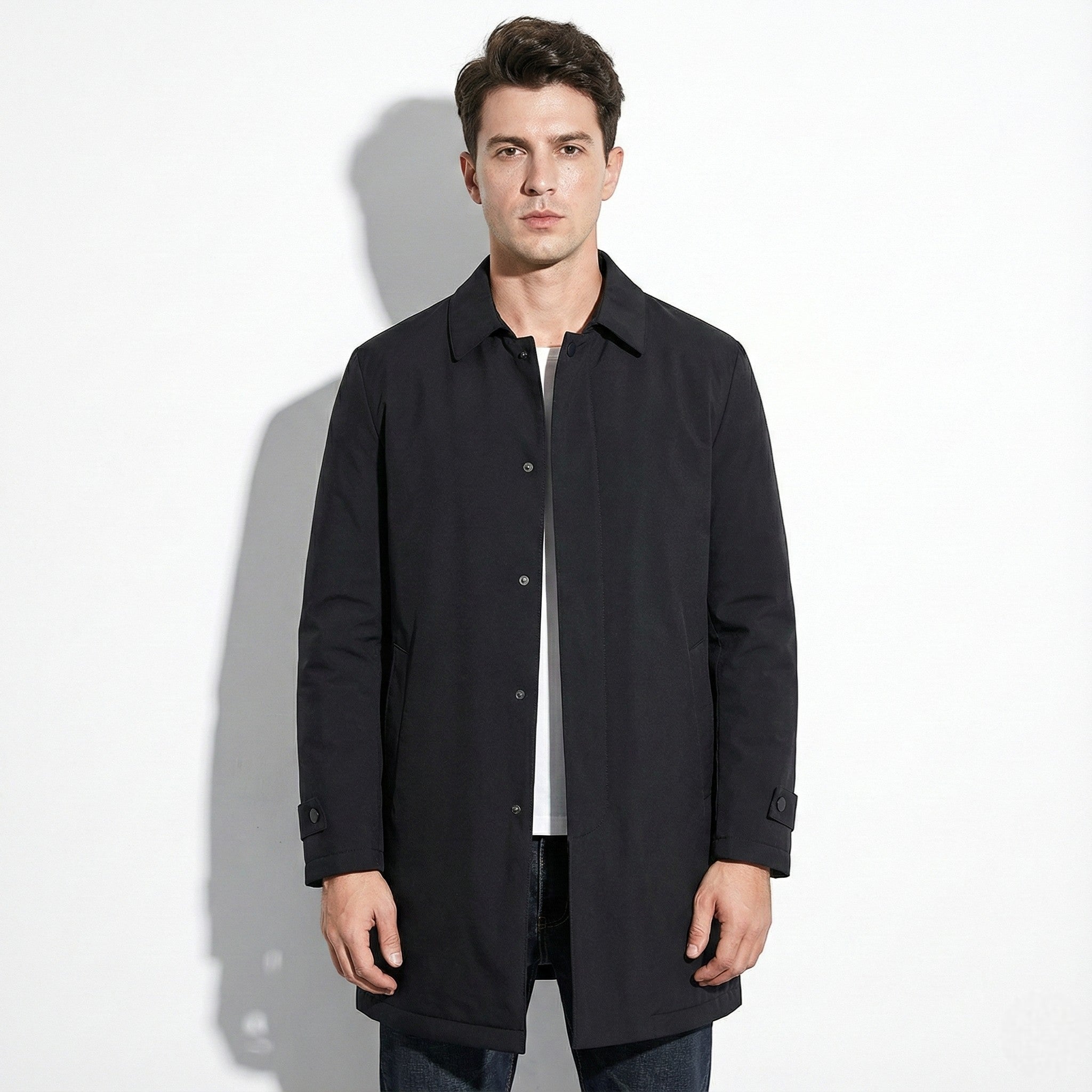 Nero – Herren Wolle Wintermantel gefüttert - Winter Mantel - Temala