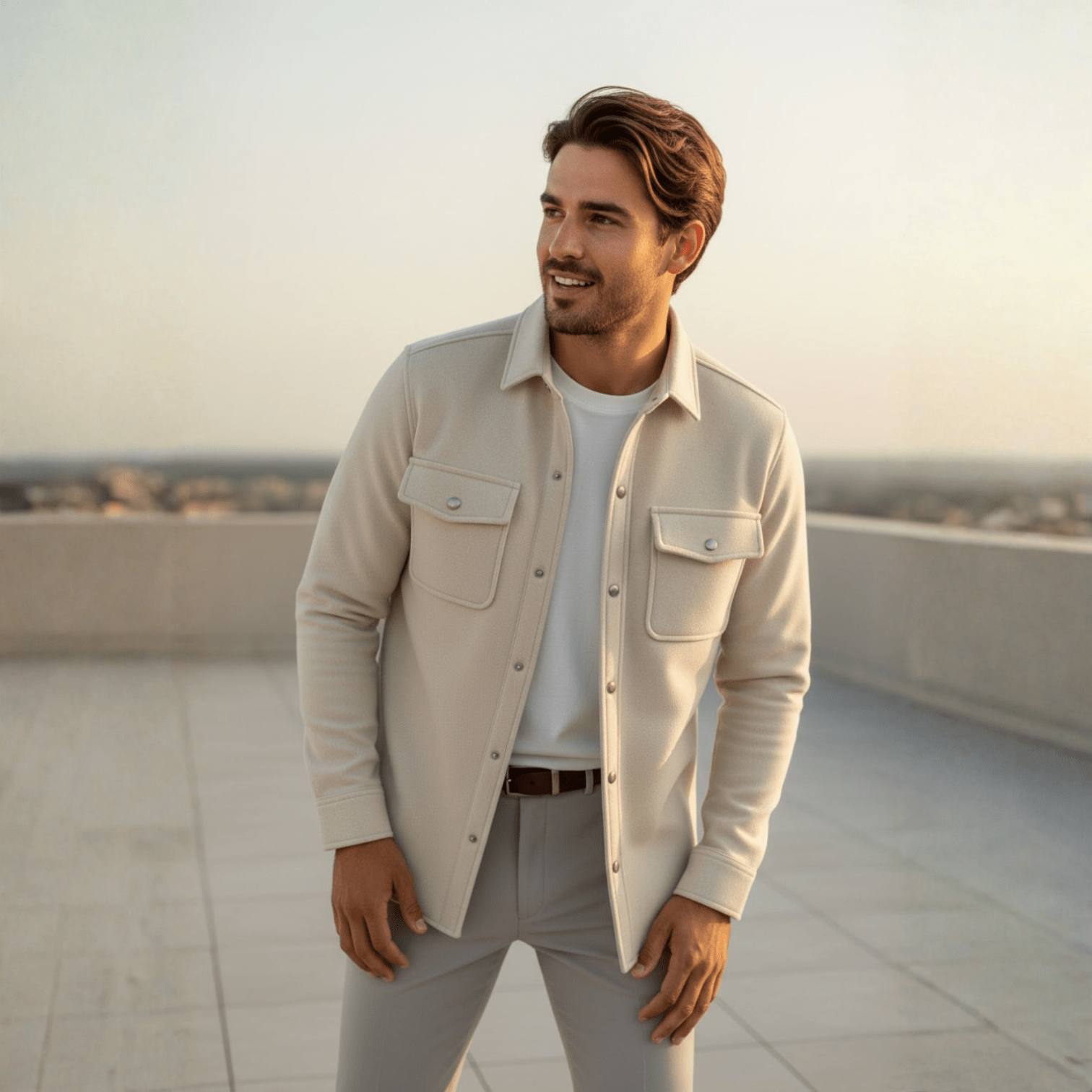 Noel – Herren Winter Overshirt Stein - Poloshirts - Temala