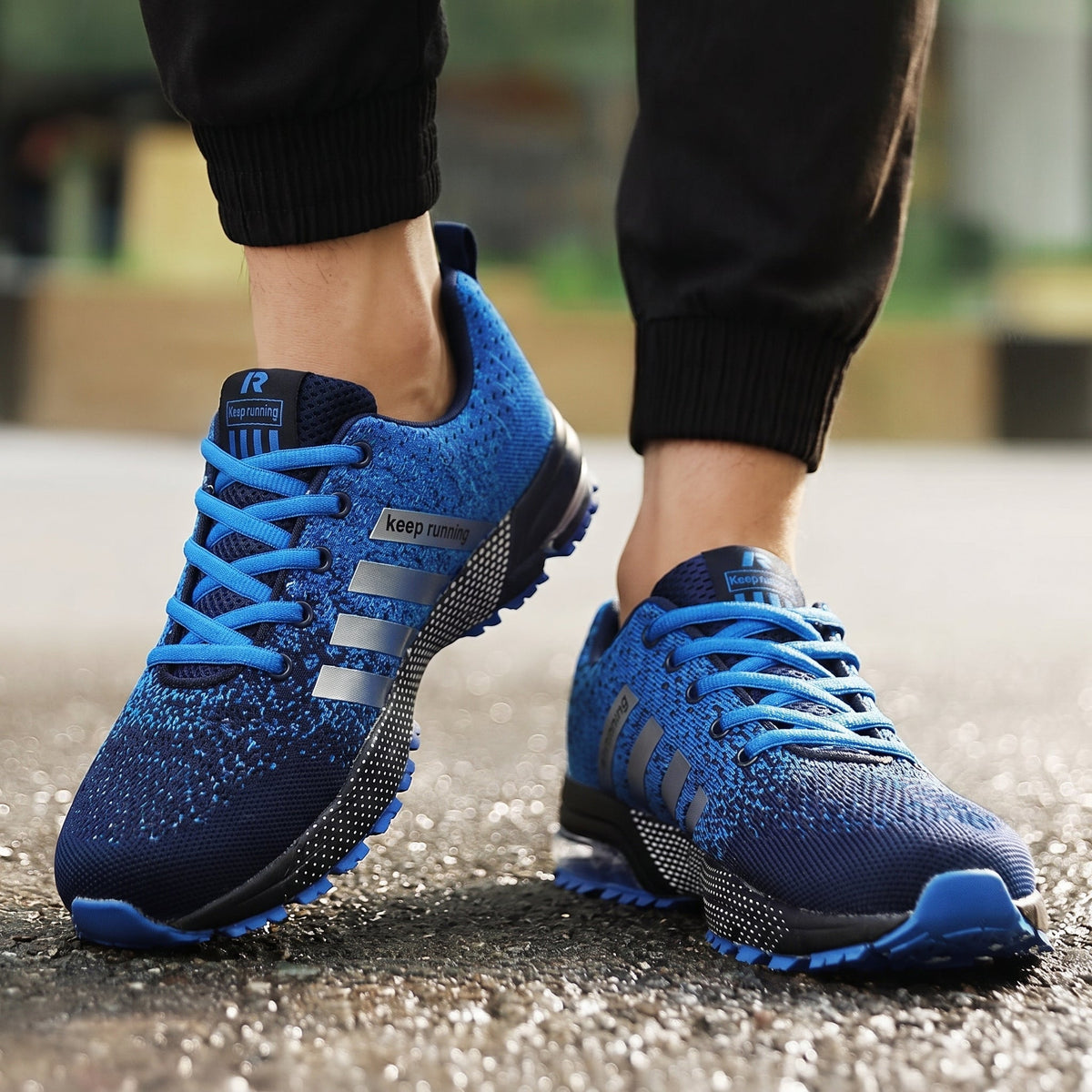 Theo - Heren Orthopedische Sportschoenen met Gestreepte Details