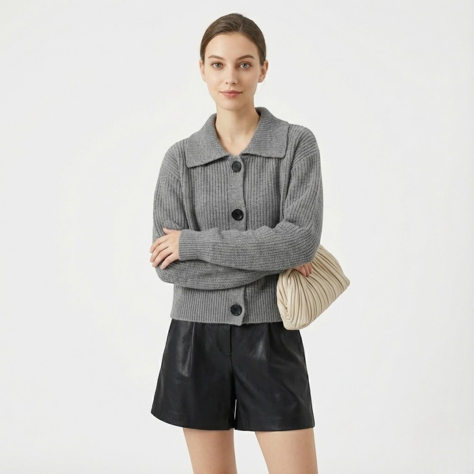 Vienna – Damen Wolle Strickjacke Kurz - Strickjacken - Temala