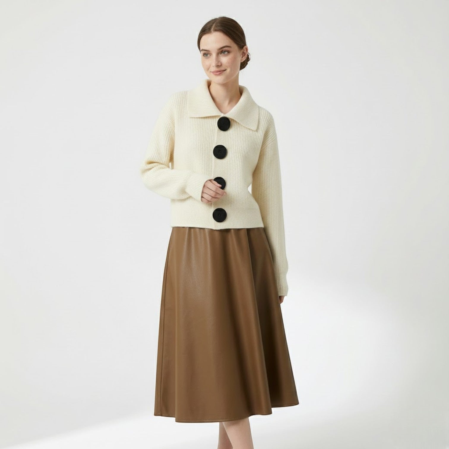 Vienna – Damen Wolle Strickjacke Kurz - Strickjacken - Temala