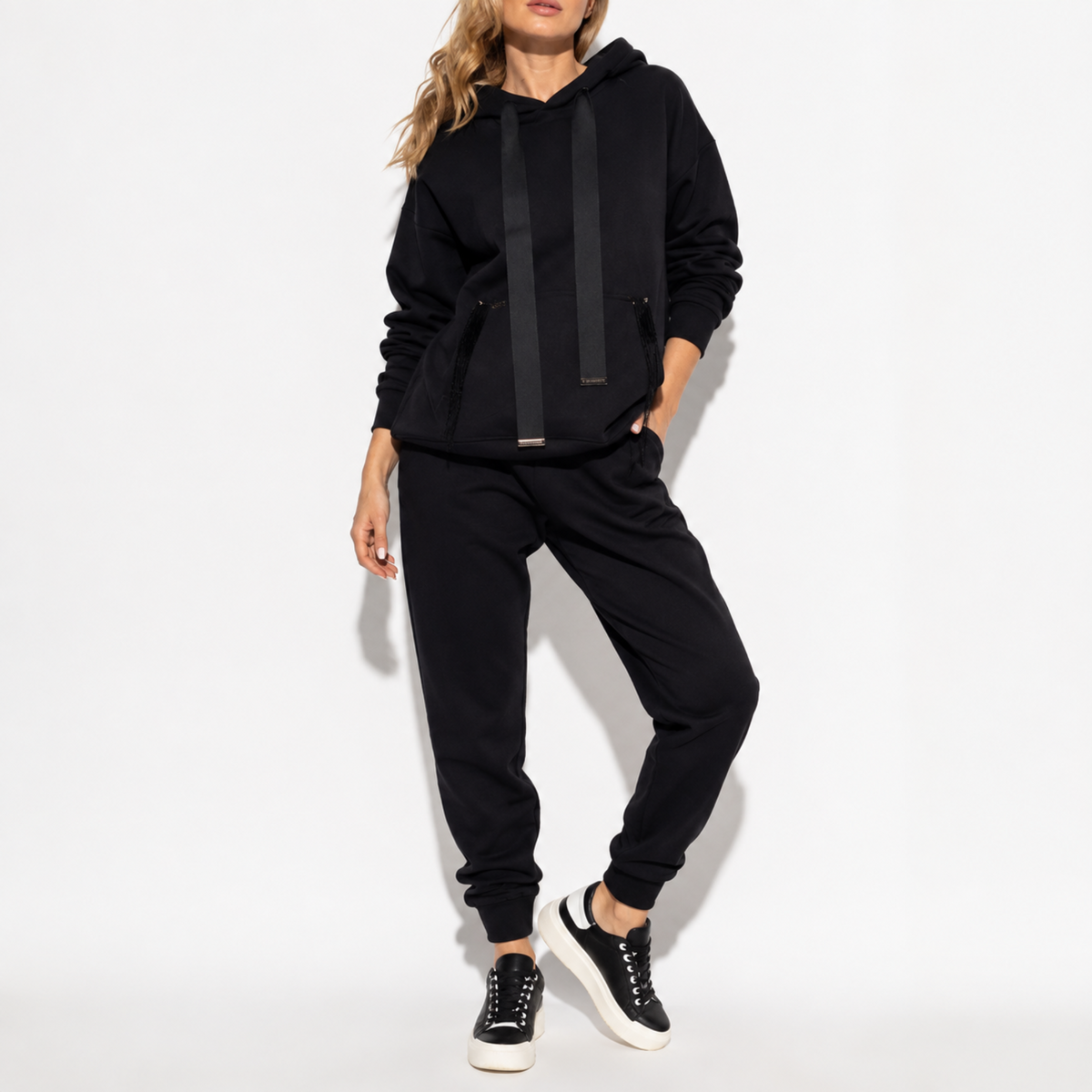 Phoebe - Dames Contrast Zijstreep Hoodie en Jogger Co-ord