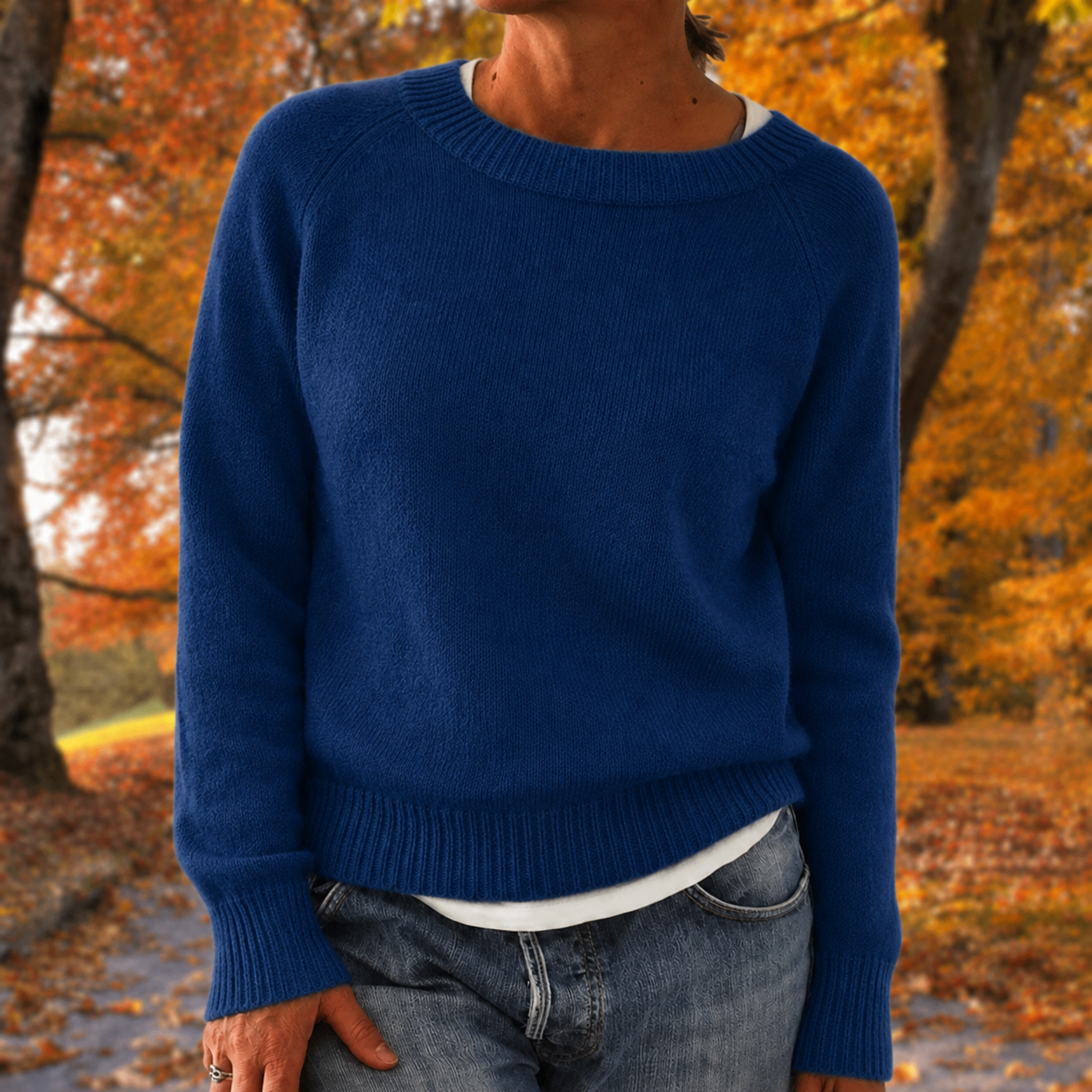 Anneliese - Dames Relaxed Fit Raglan Mouw Trui met Geribbelde Rand