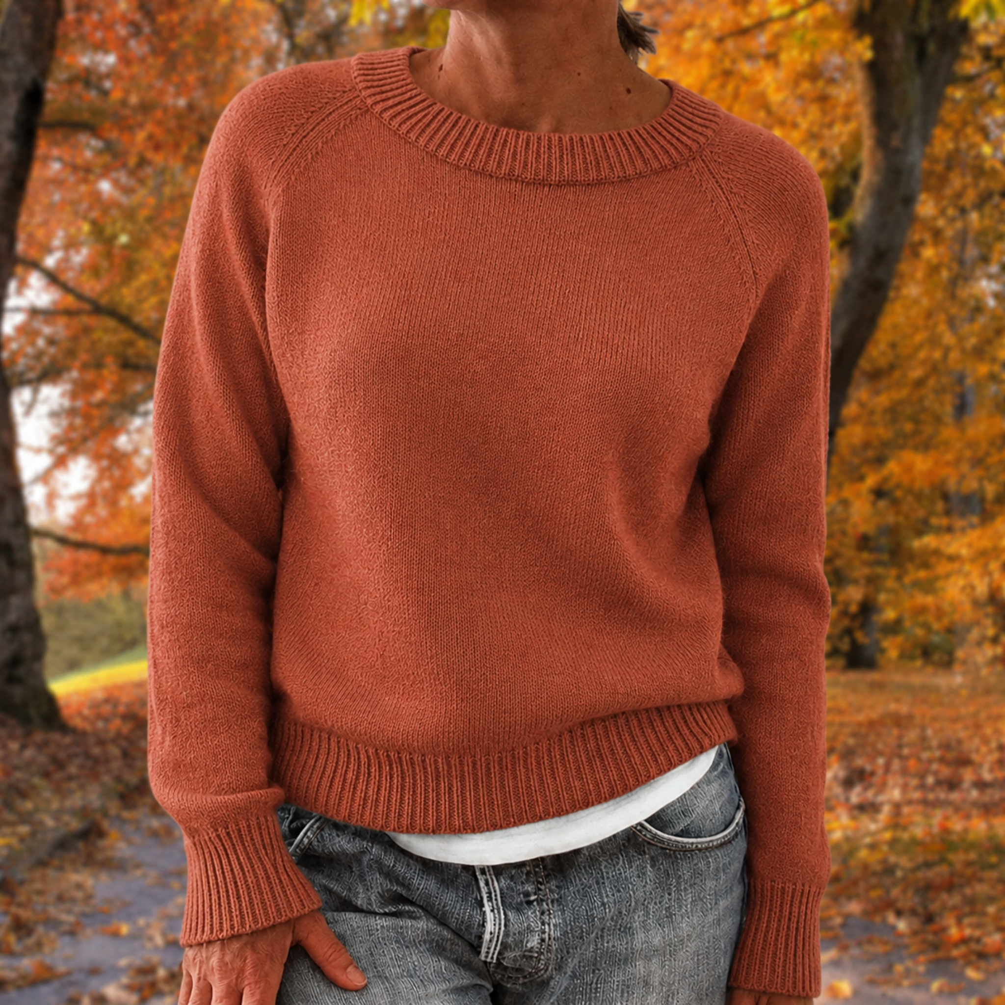 Anneliese - Dames Relaxed Fit Raglan Mouw Trui met Geribbelde Rand