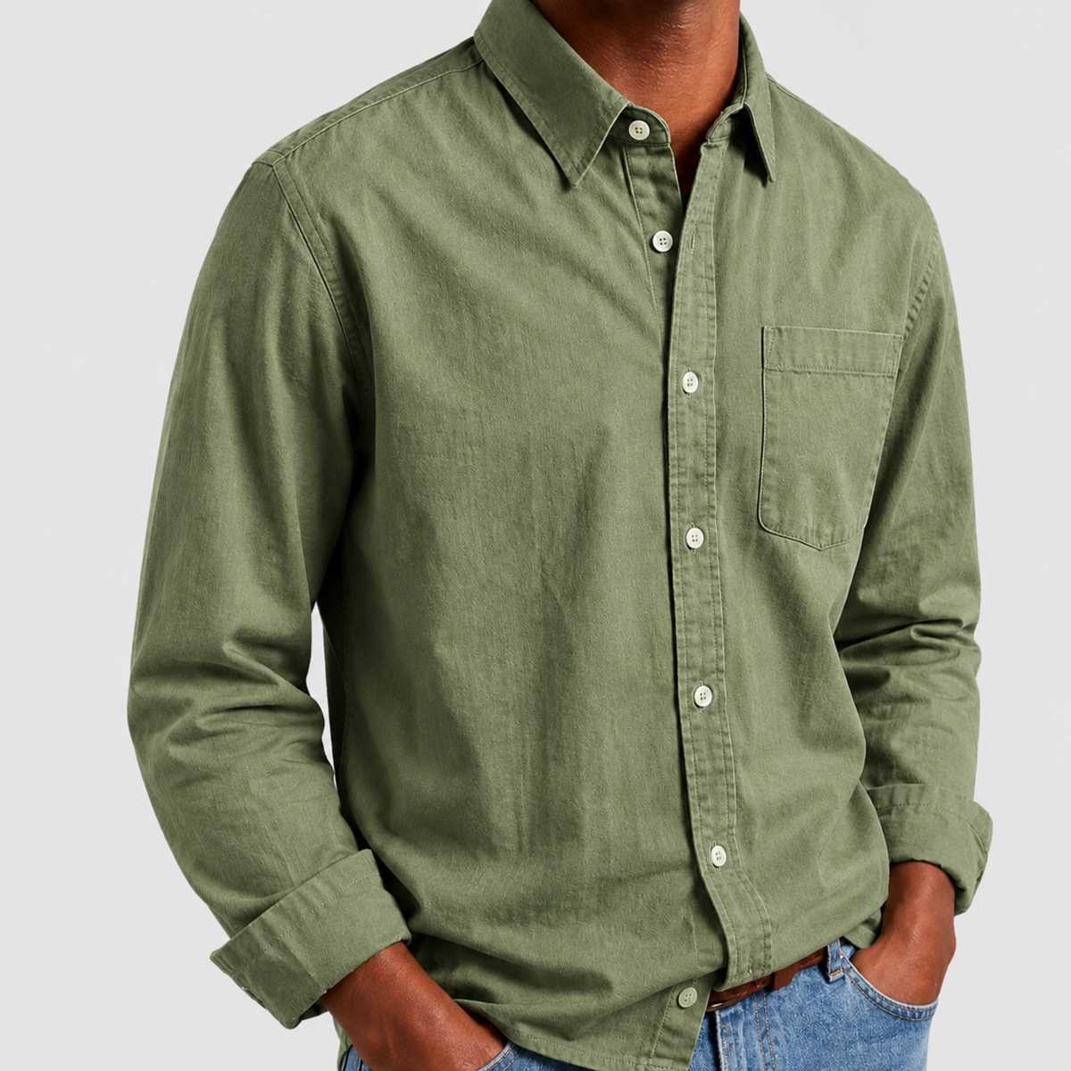 Arthur - Heren Relaxed Fit Puntkraag Langsleeve Shirt