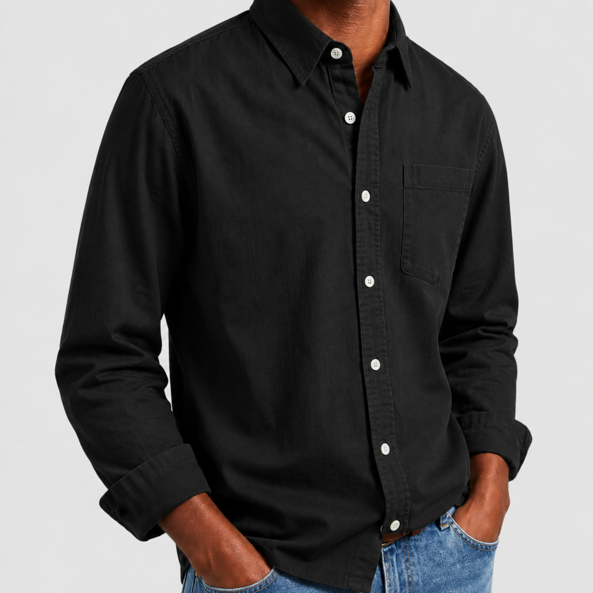Arthur - Heren Relaxed Fit Puntkraag Langsleeve Shirt