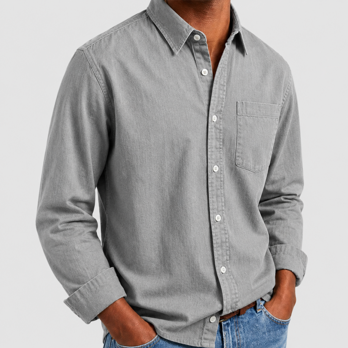 Arthur - Heren Relaxed Fit Puntkraag Langsleeve Shirt