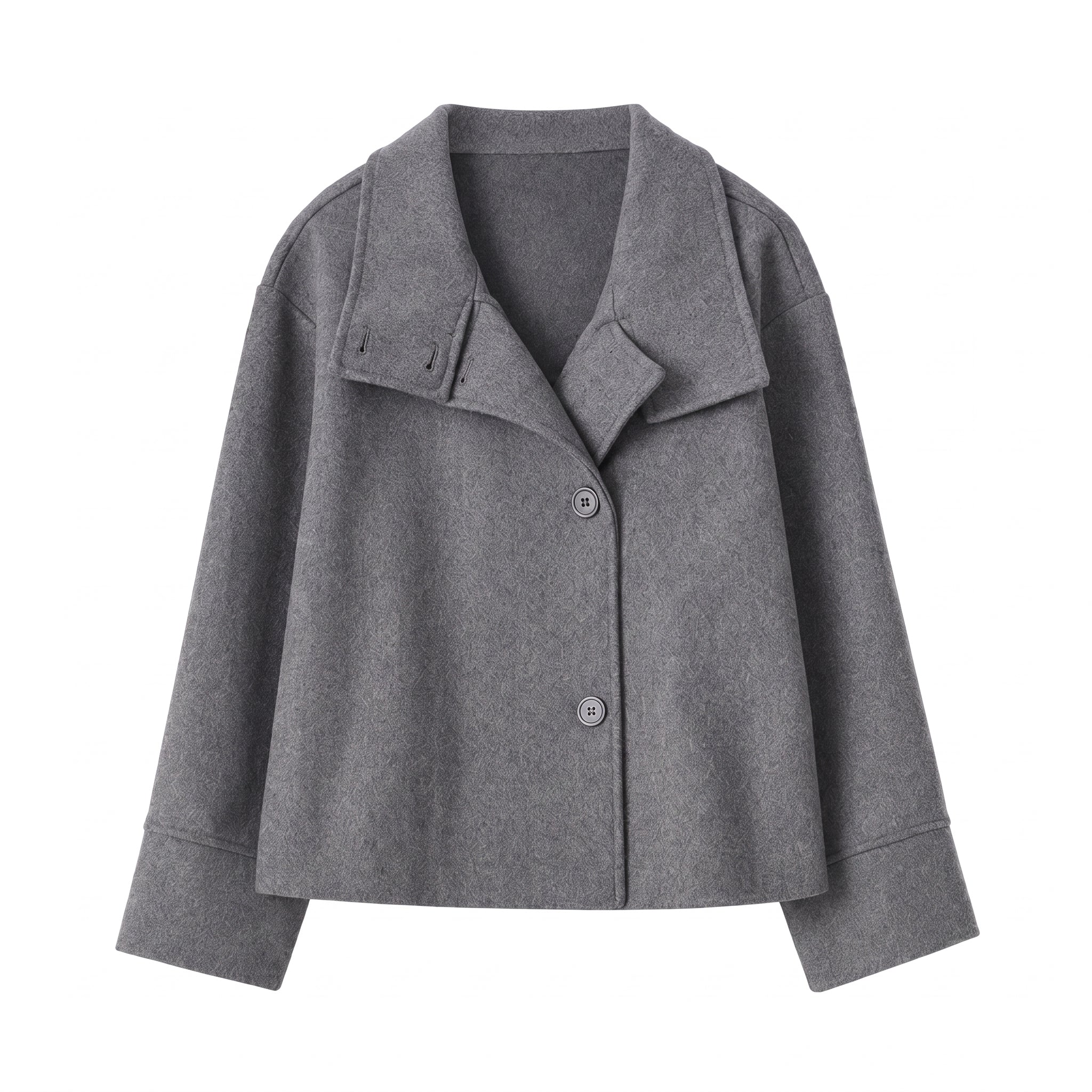 Charlotte - Dames Boxy Cropped Funnel Neck Jas