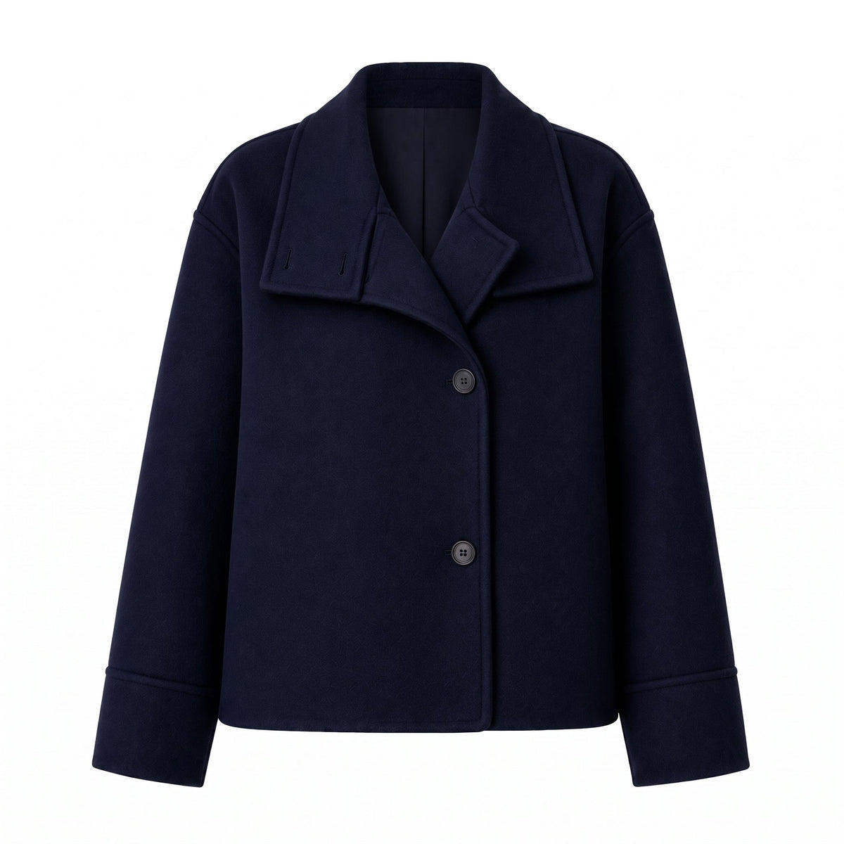 Charlotte - Dames Boxy Cropped Funnel Neck Jas