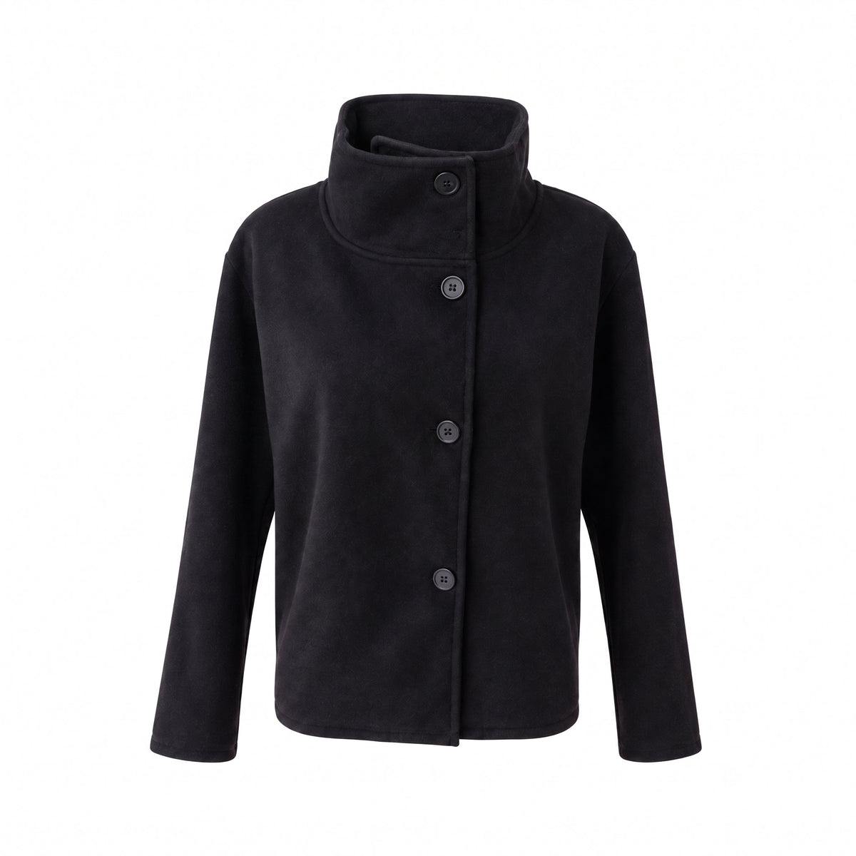 Charlotte - Dames Boxy Cropped Funnel Neck Jas