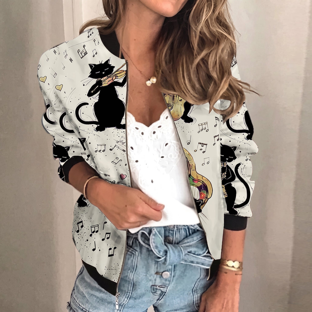 Charlotte - Dames Relaxed Fit Lichtgewicht Gedrukt Jacket