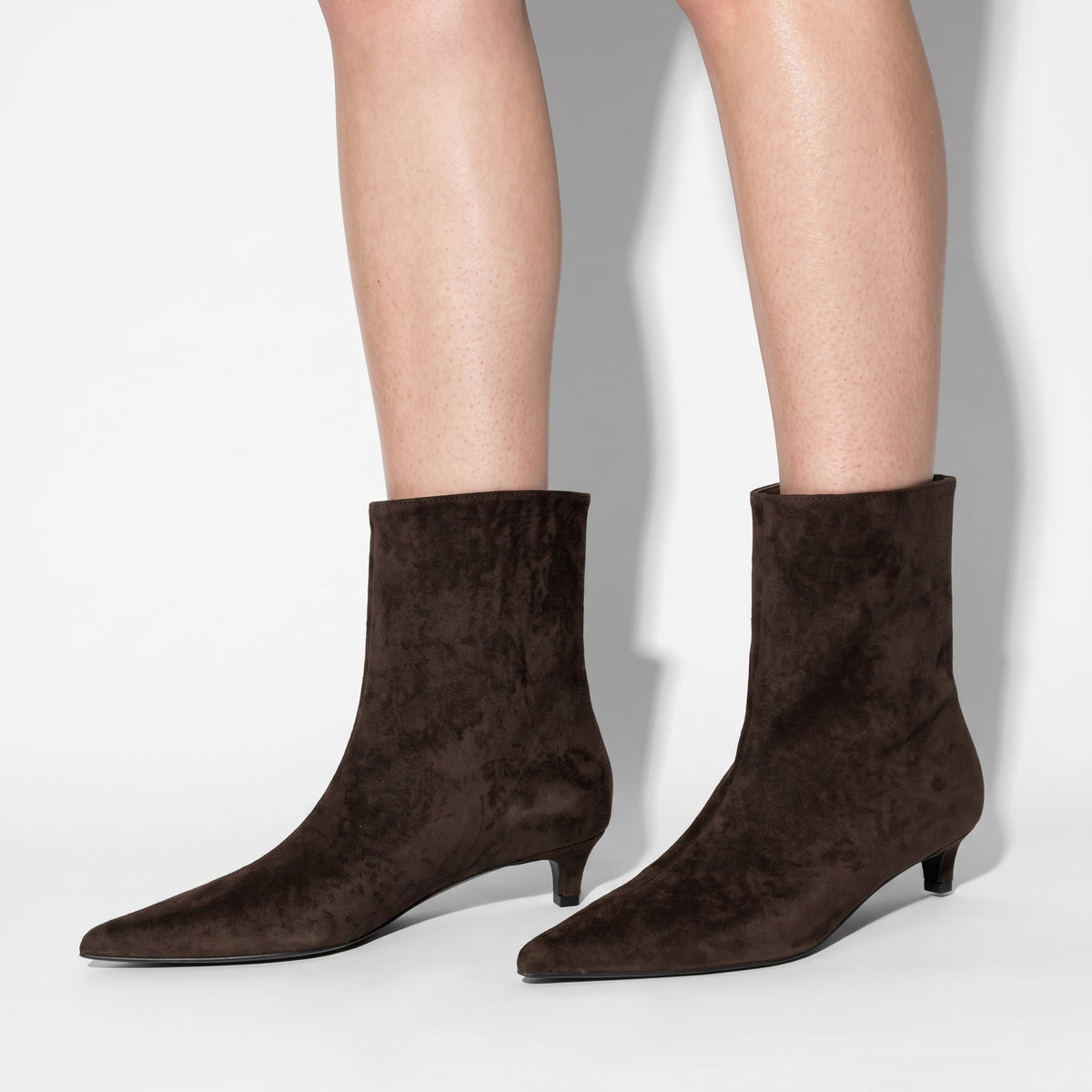 Alice - Dames Pointed Toe Kitten Heel Enkellaarsjes