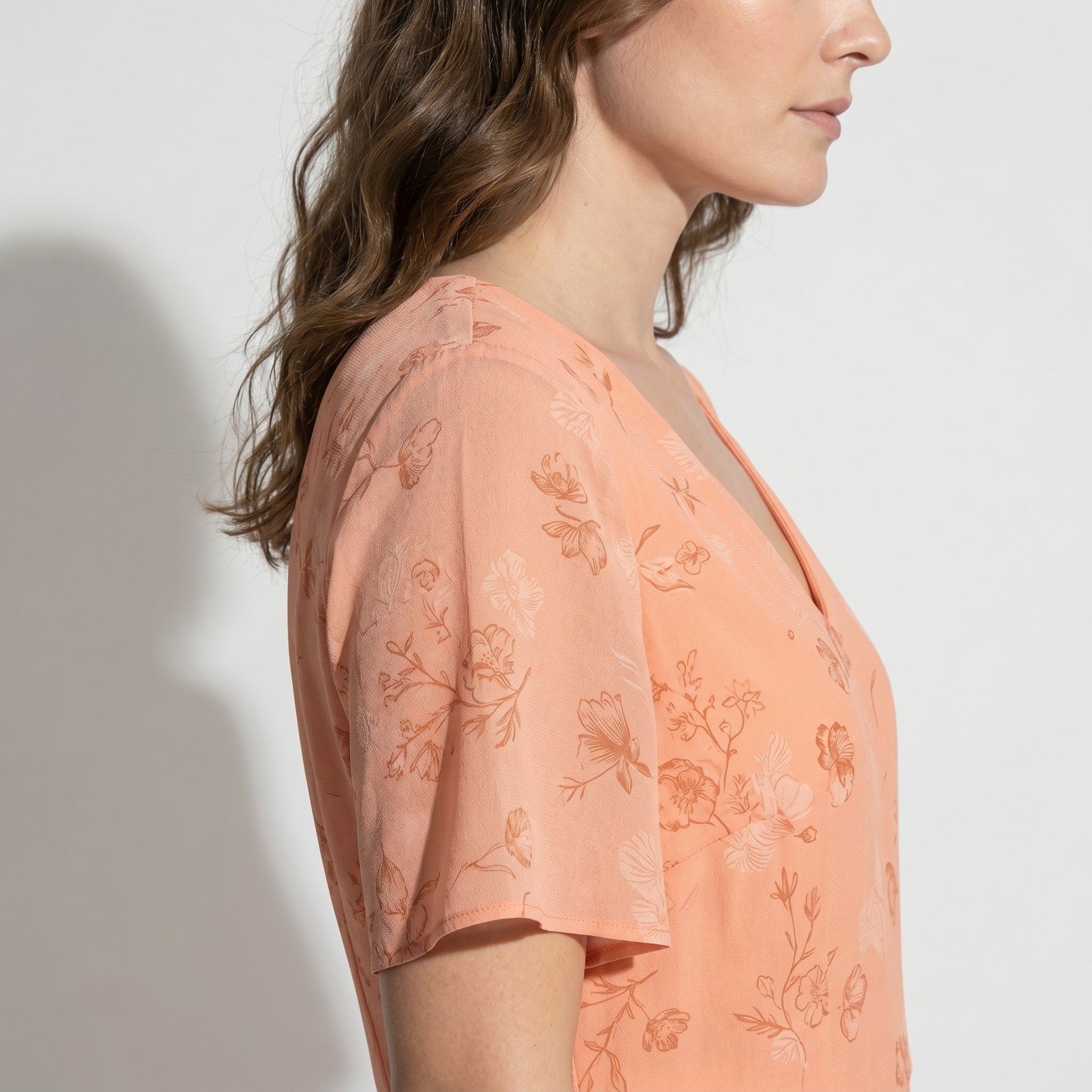 Ava – Dames Zomer Bloemenprint Chiffon Maxi Jurk
