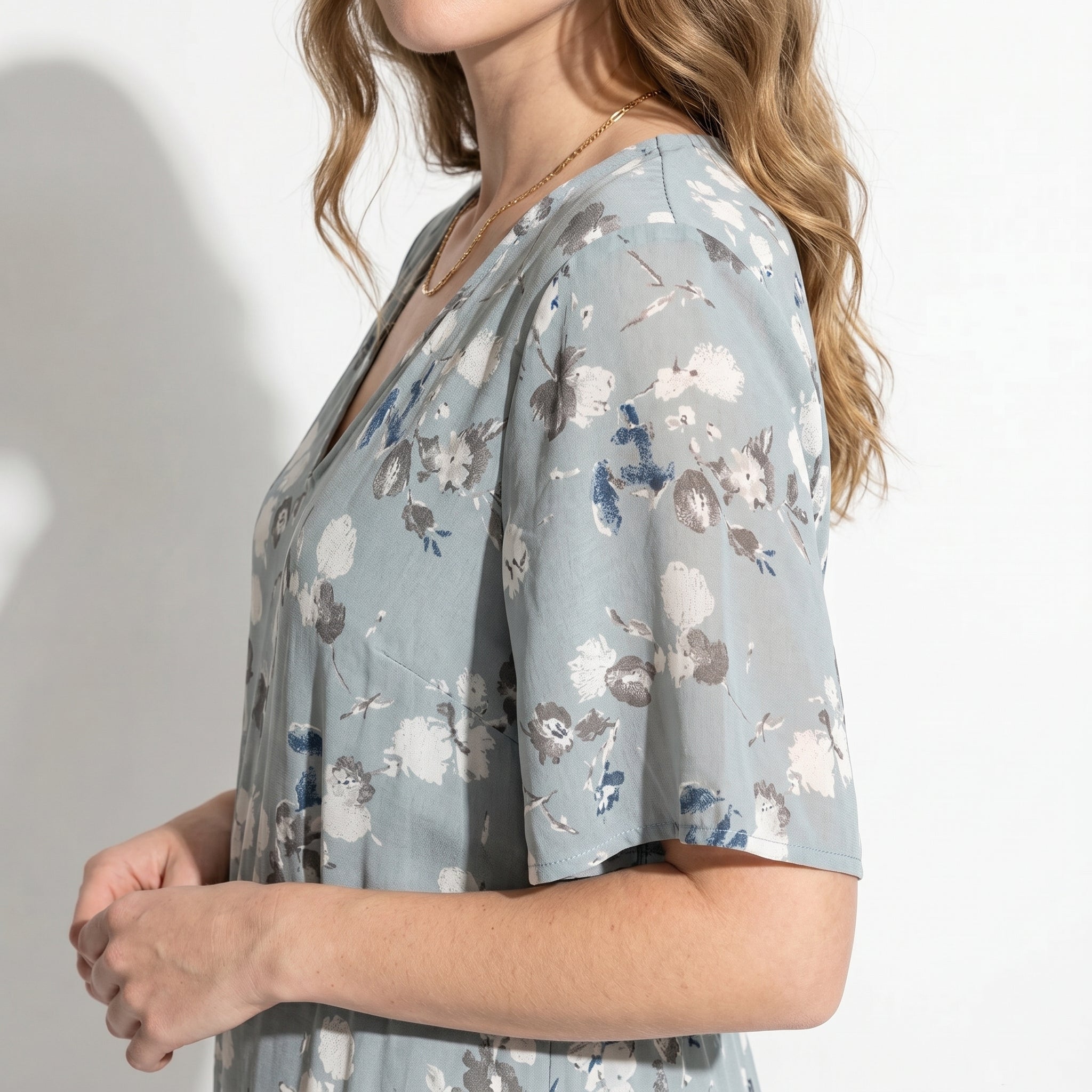 Ava – Dames Zomer Bloemenprint Chiffon Maxi Jurk