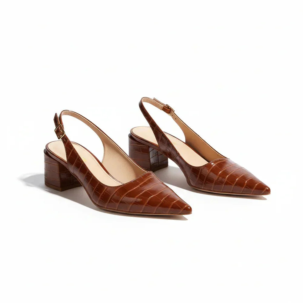 Charlotte - Dames Gesloten Hak Slingback Hakken