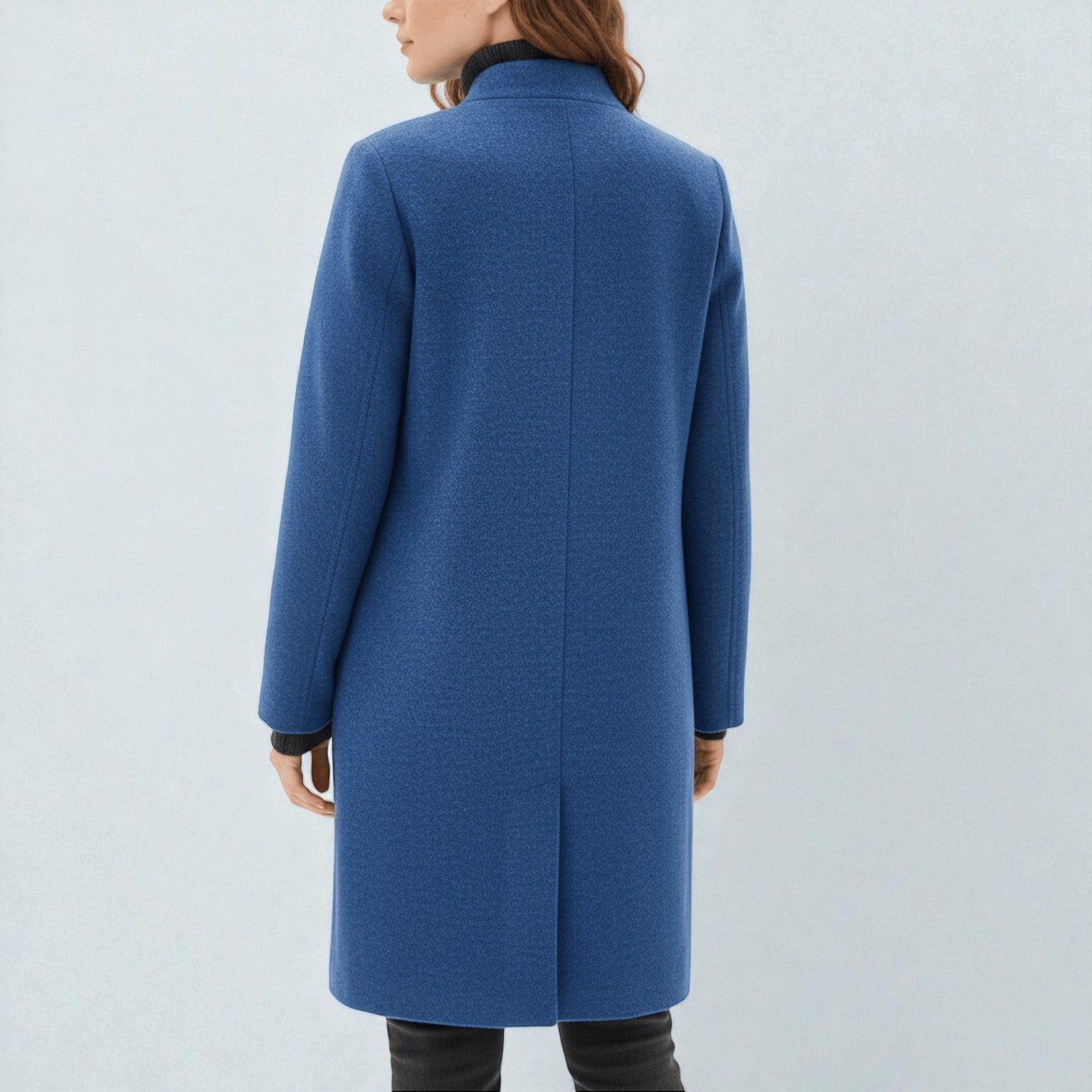 Elara – Damen Wollmantel mit Stehkragen und Taschen - Mäntel - Temala