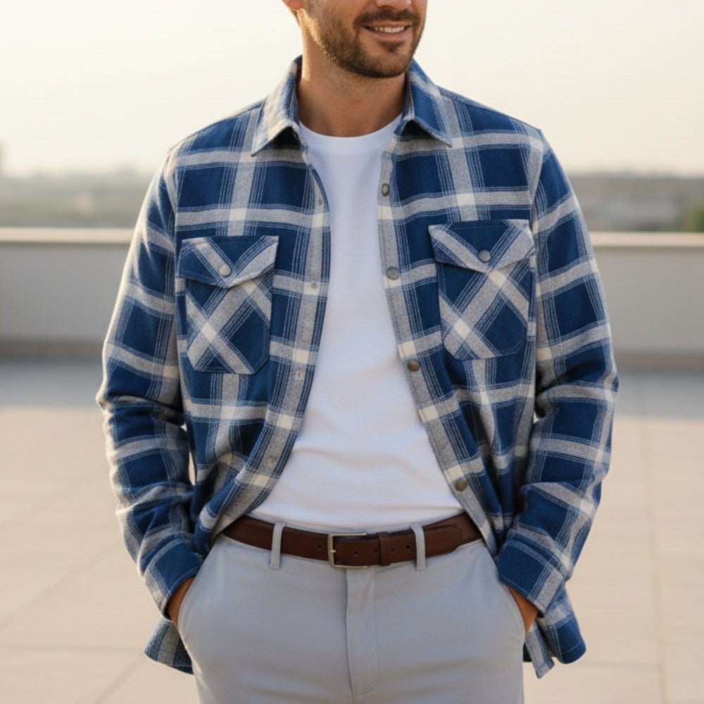 Ilias – Herren Baumwolle Overshirt - Flanell - Temala