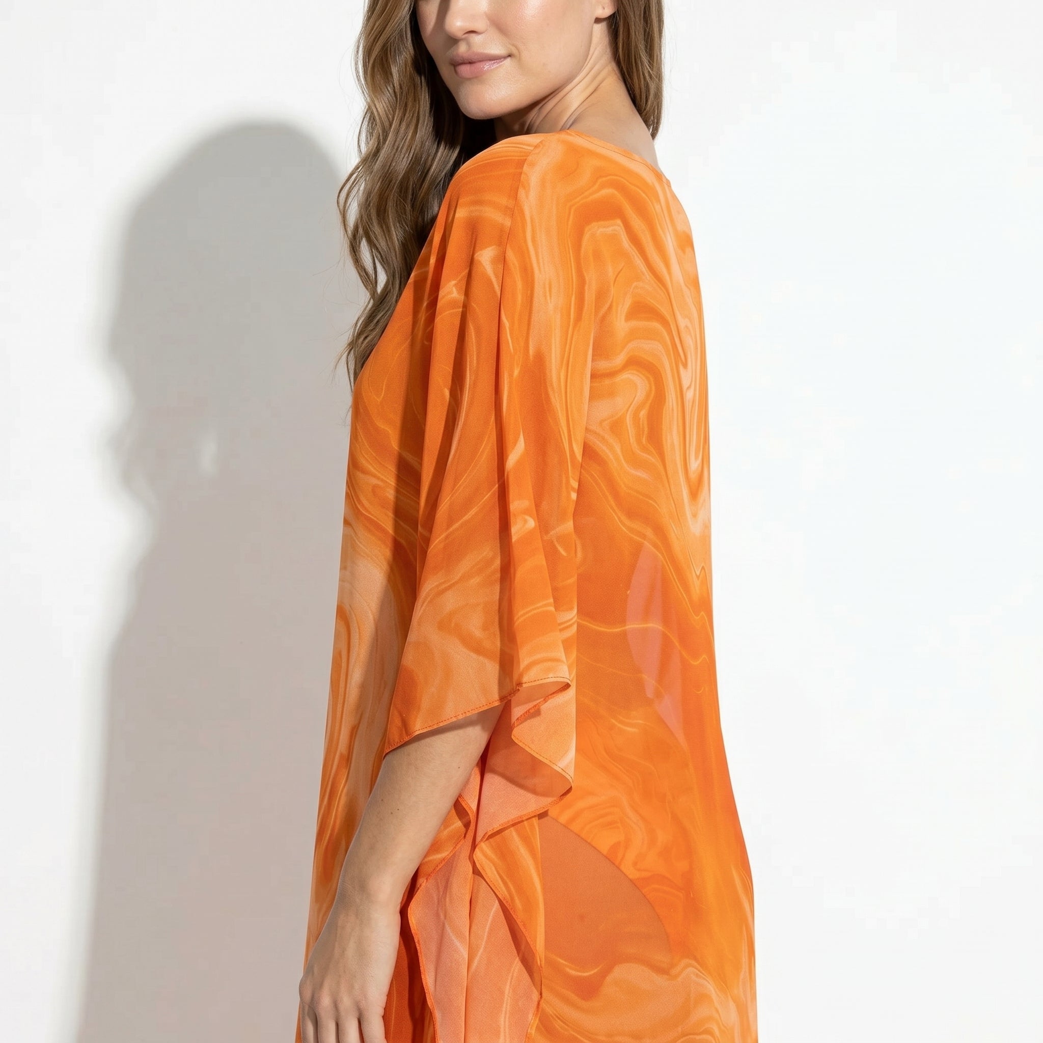 Lara - Dames Relaxed Fit Zomer Marmerprint Maxi Jurk