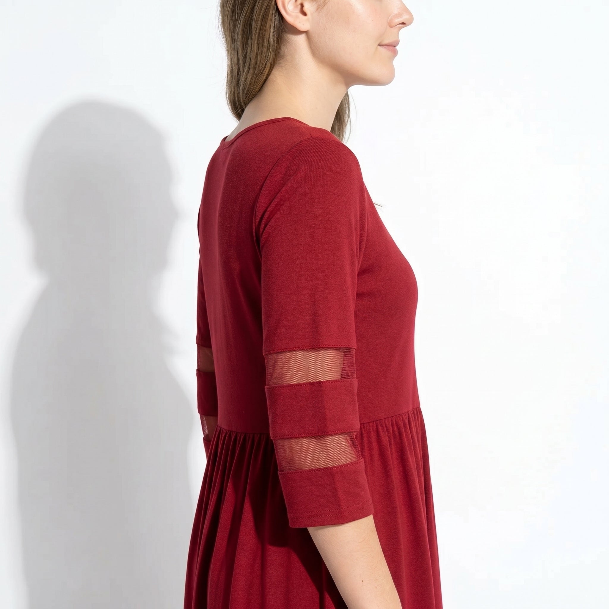 Nadia – Dames Zomer Maxi Jurk met Mesh Afwerking