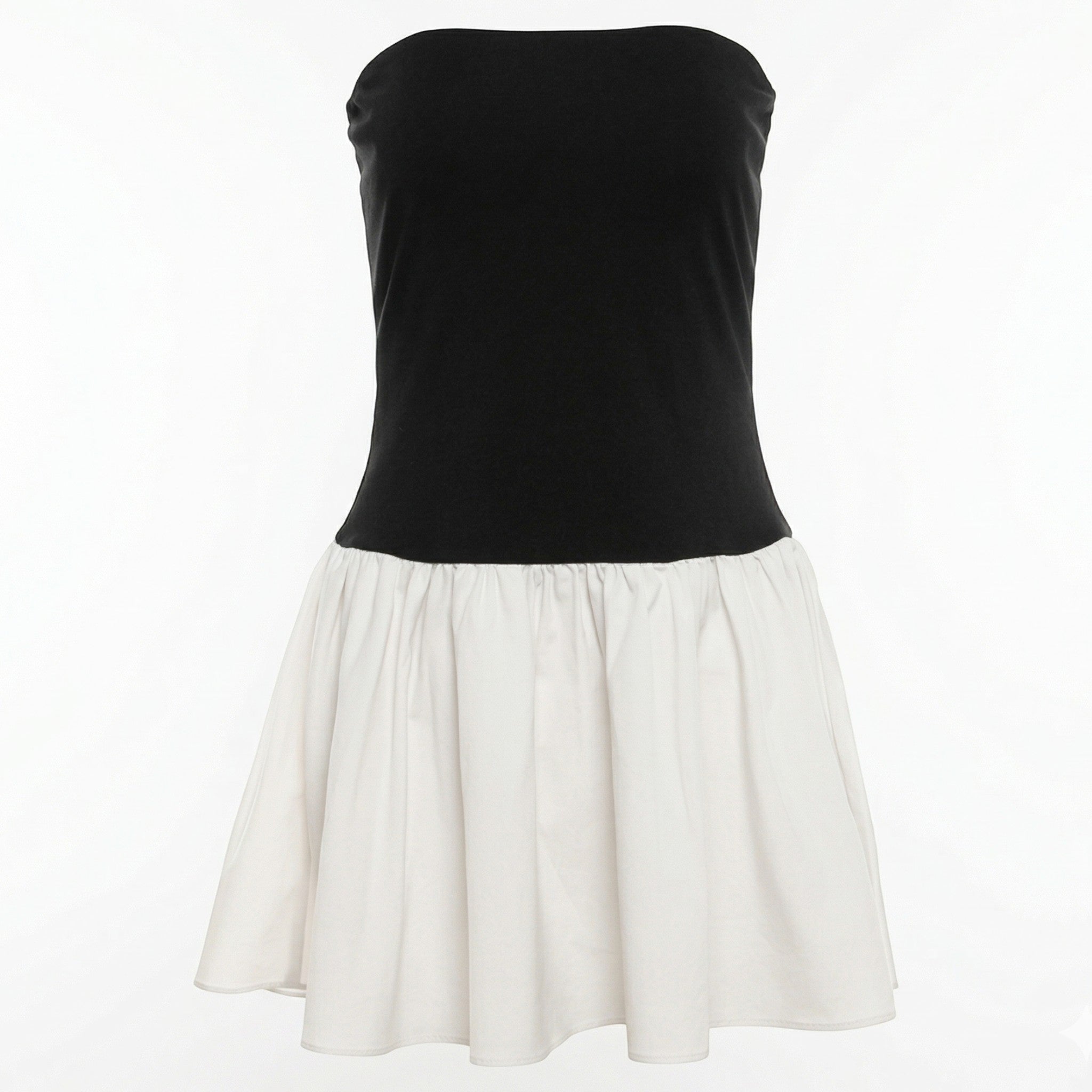 Natalia - Strapless Mini Jurk voor Dames met Plissé Rok