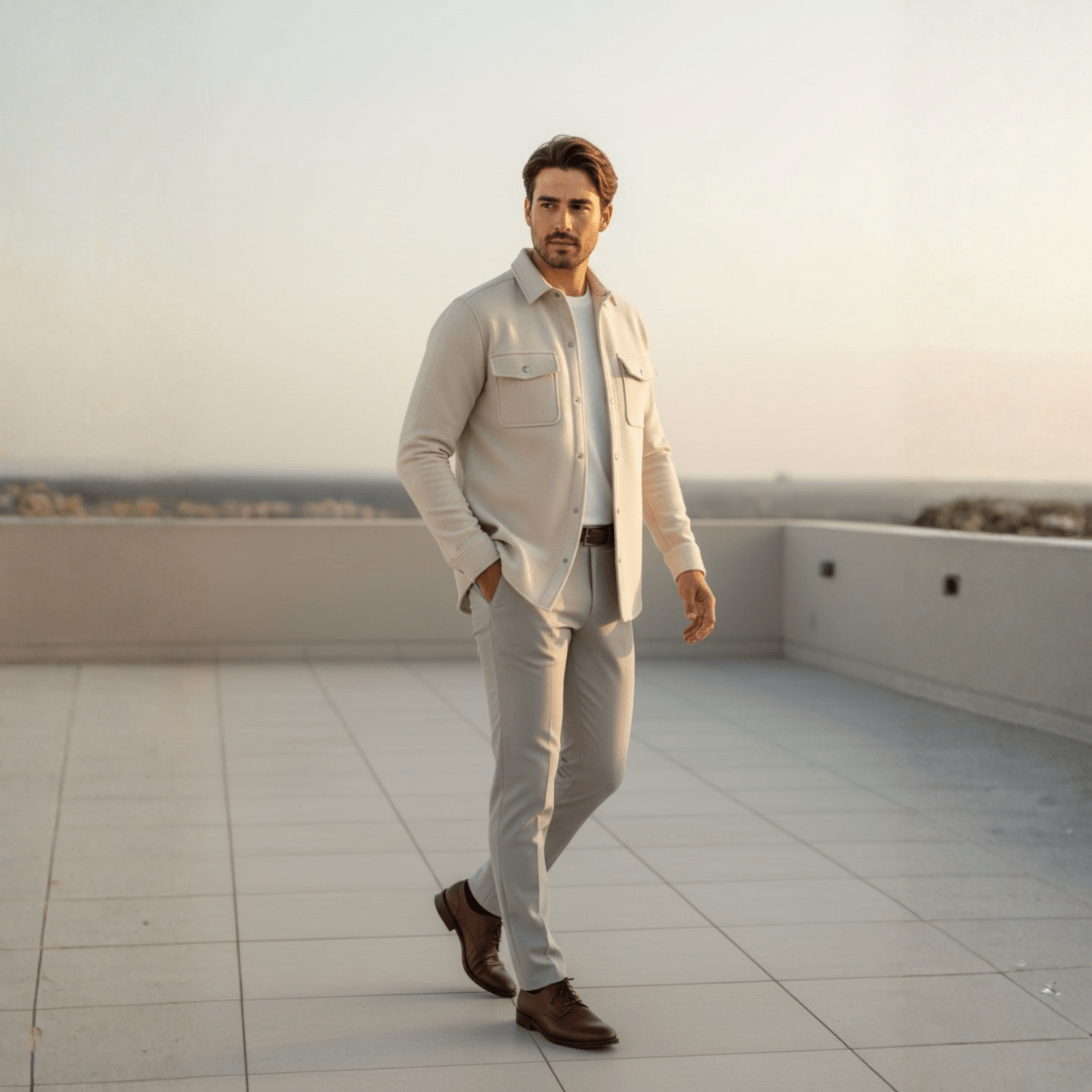 Noel – Herren Winter Overshirt Stein - Poloshirts - Temala