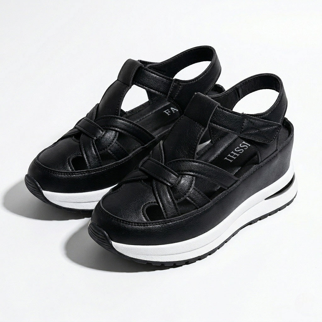 Serena - Dames Platform Sandalen met Uitsnijdingen
