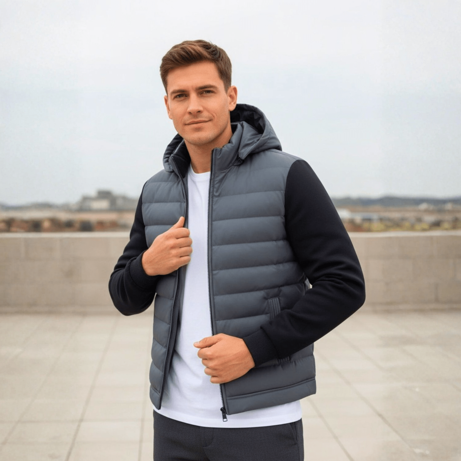 Tarek – Herren Winter Steppjacke mit Kapuze - Pufferjacke - Temala