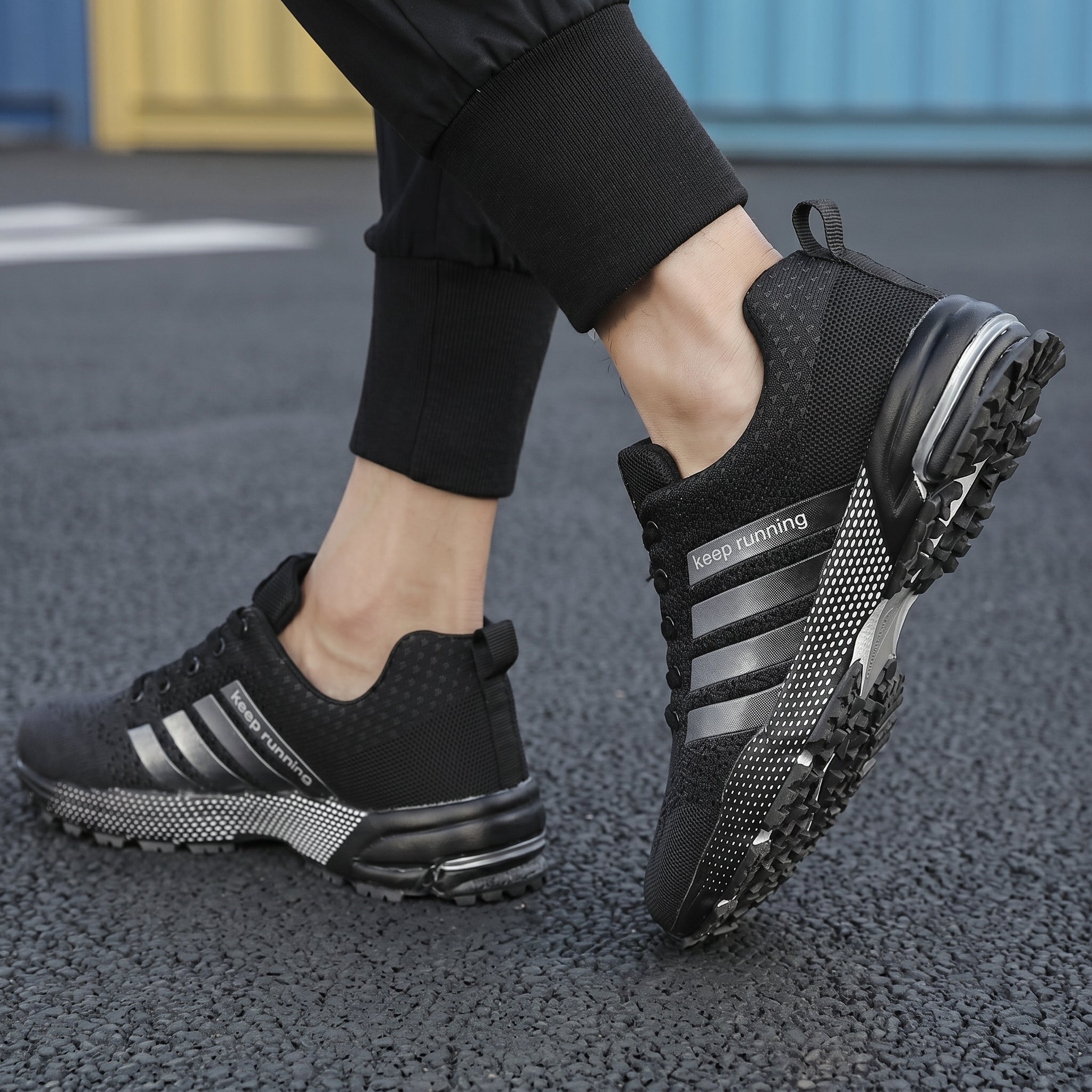 Theo - Heren Orthopedische Sportschoenen met Gestreepte Details