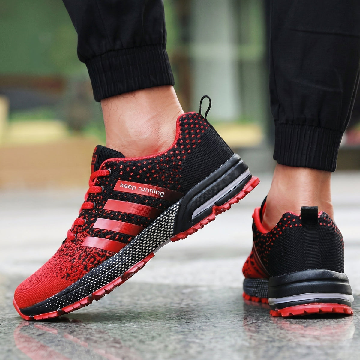Theo - Heren Orthopedische Sportschoenen met Gestreepte Details